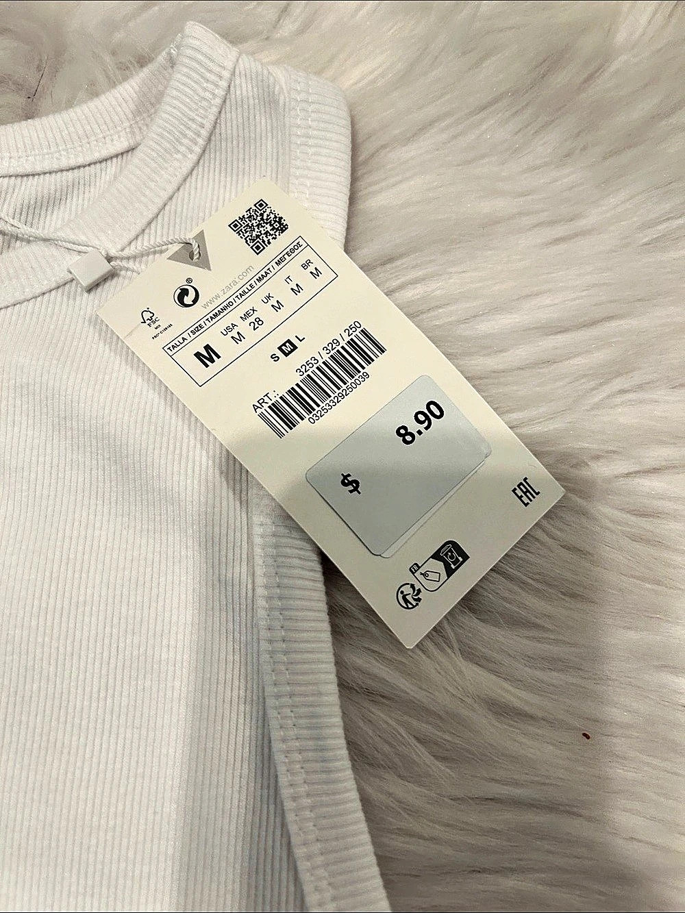 Zara Basic Rib Tank Top White Medium - Picture 2 of 2
